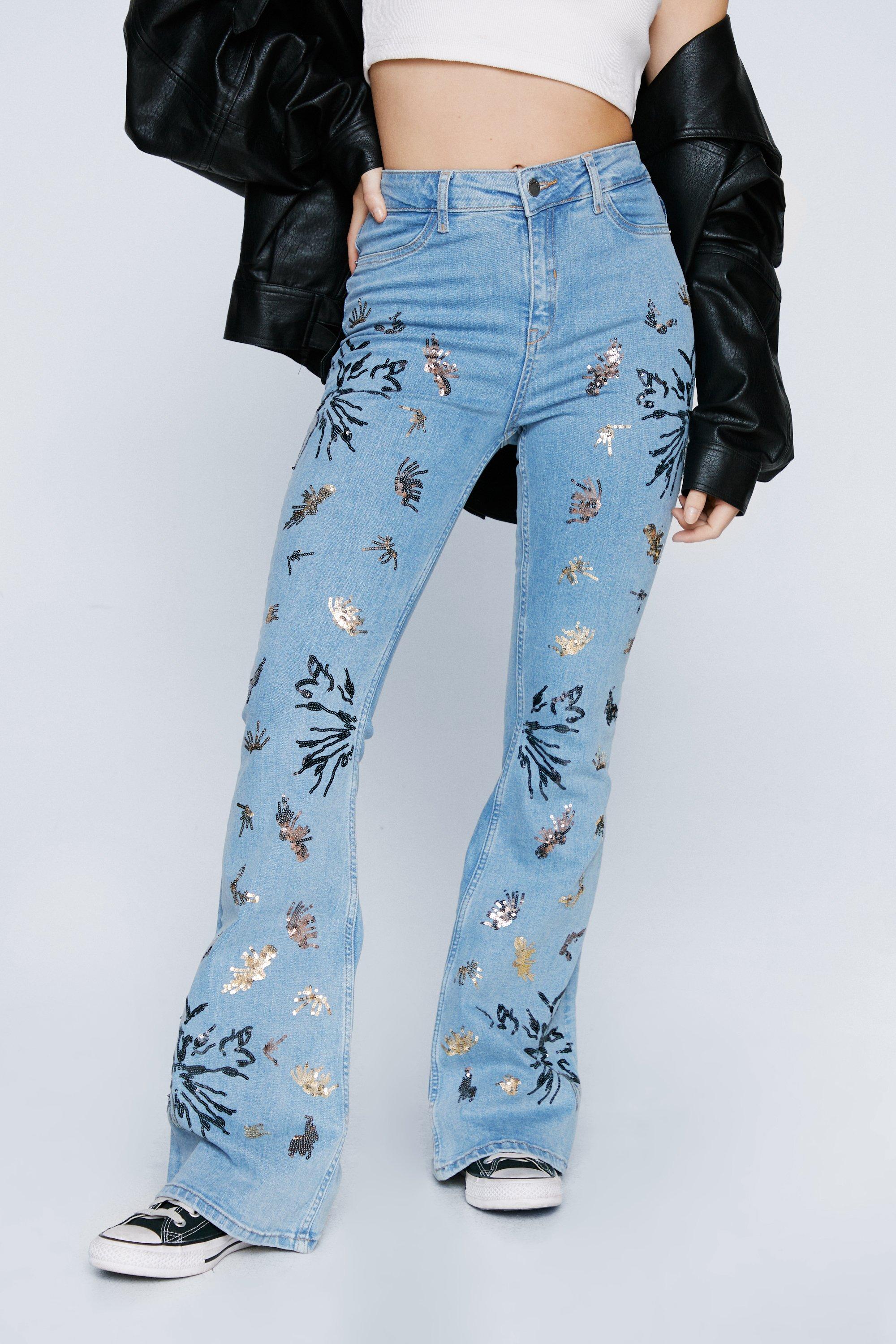 Sequin denim sale jeans